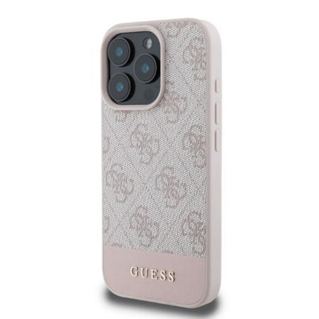 Guess 4G Bottom Stripe - Etui iPhone 16 Pro (różowy) (GUHCP16LG4GLPI)