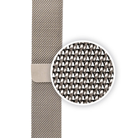Crong Milano Steel – Pasek ze stali nierdzewnej do Apple Watch 44/45/46/49 mm (szampański) (CRG-44MST-CHP)