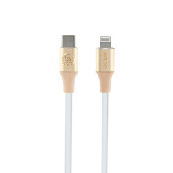 Guess Ebossed Logo - Kabel USB-C do Lightning certyfikat MFi 1.5m (złoty) (GUCLLALRGDD)