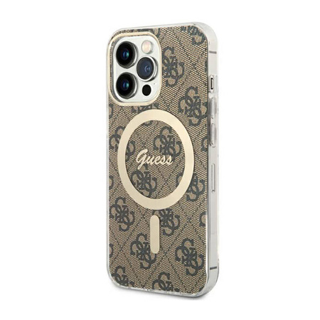 Guess 4G MagSafe - Etui iPhone 13 Pro (Brązowy) (GUHMP13LH4STW)