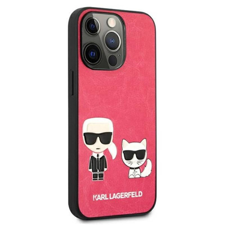 Karl Lagerfeld PU Leather Karl & Choupette Embossed - Etui iPhone 13 Pro (fuksja) (KLHCP13LPCUSKCP)