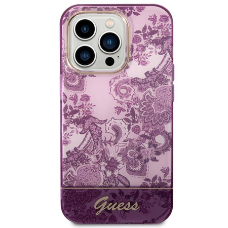 Guess Porcelain Collection - Etui iPhone 14 Pro Max (fuksja) (GUHCP14XHGPLHF)