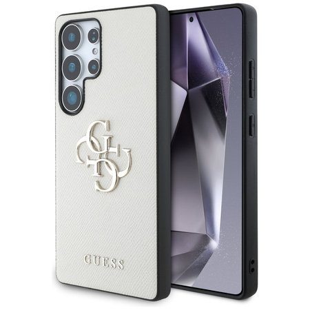 Guess Grained Big 4G Logo Small Classic Logo - Etui do Samsung Galaxy S25 Ultra (beżowy) (GUHCS25LPGT4MBE)