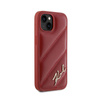 Karl Lagerfeld Diagonal Quilted Script - Etui iPhone 15 / 14 / 13 (czerwony) (KLHCP15SPQDSMGR)
