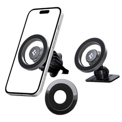Spigen MFT13 Magnetic Dashboard & Vent Car Mount - Magnetyczny uchwyt samochodowy MagSafe (Srebrny) (ACP08314)