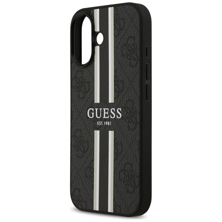 Guess 4G Printed Stripes MagSafe - Etui iPhone 17 (czarny) (GUHMP17SP4RPSK)
