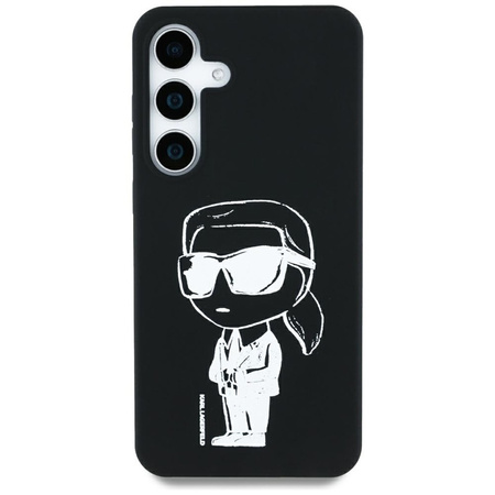 Karl Lagerfeld Silicone Graffiti Ikonik Printed Logo MagSafe - Etui Samsung Galaxy S25 (czarny) (KLHMS25SPNYKGRTK)