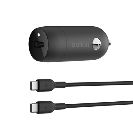 Belkin 30W USB-C PD PPS Car Charger w/1m PVC C-C - czarna (CCA004BT1MBK-B6)