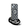 Karl Lagerfeld IML Crossbody Monogram Karl & Choupette Head MagSafe - Etui iPhone 15 / 14 / 13 (czarny) (KLHMP15SHCKCKLCK)