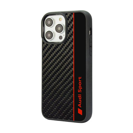 Audi Carbon Fiber Stripe - Etui iPhone 14 Pro (Czarny) (AUS-TPUPCIP14P-R8/D1-BK)