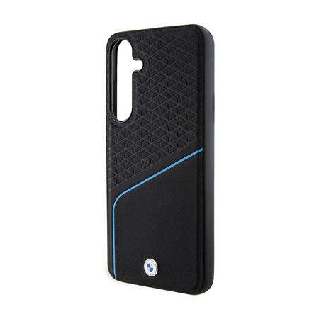 BMW Signature Leather Textured & Line MagSafe - Etui Samsung Galaxy S24+ (czarny) (BMHMS24M23RDCLK)