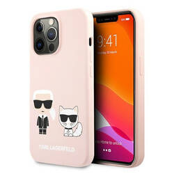 Karl Lagerfeld Slilicone Karl & Choupette - Etui iPhone 13 Pro (różowy) (KLHCP13LSSKCI)