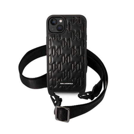 Karl Lagerfeld Monogram Plaque Logo Strap - Etui iPhone 14 Plus (czarny) (KLHCP14MSTMMK)