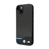 BMW Leather Carbon Blue Line  – Etui iPhone 14 Plus (Czarny) (BMHCP14M22NBCK)