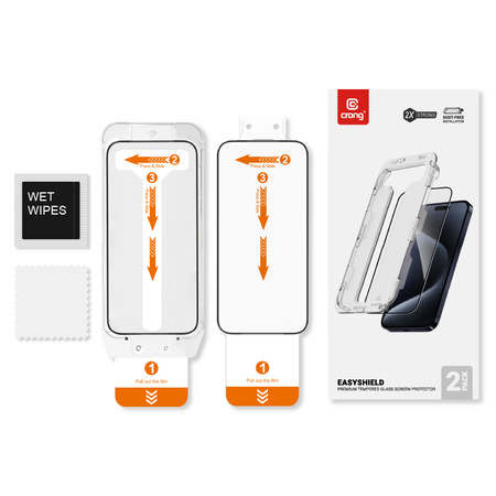 Crong EasyShield 2-Pack - Szkło hartowane iPhone 16 Pro Max (2 sztuki) (CRGES2PIP1669P)