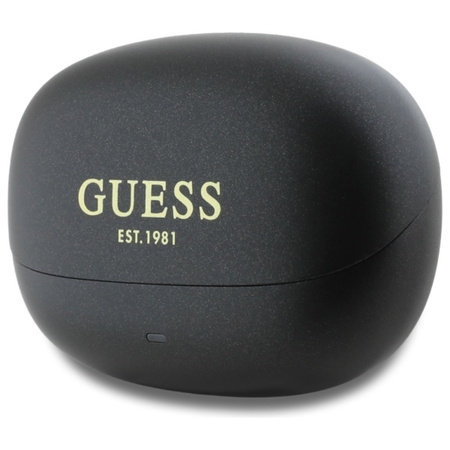 Guess Capsule Printed Logo - Słuchawki Bluetooth TWS ANC & ENC + etui ładujące (czarny) (GUTWST88MCTGK)