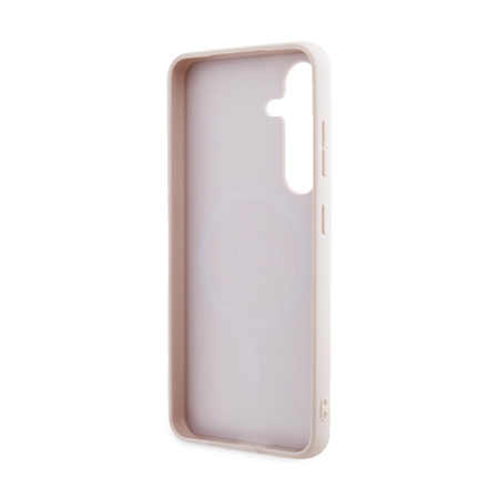 Guess 4G Collection Leather Metal Logo MagSafe - Etui Samsung Galaxy S24 (różowy) (GUHMS24SG4GFRP)