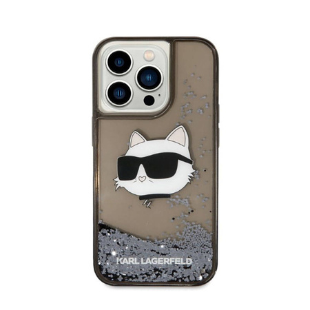 Karl Lagerfeld Liquid Glitter NFT Choupette Head - Etui iPhone 14 Pro Max (czarny) (KLHCP14XLNCHCK)