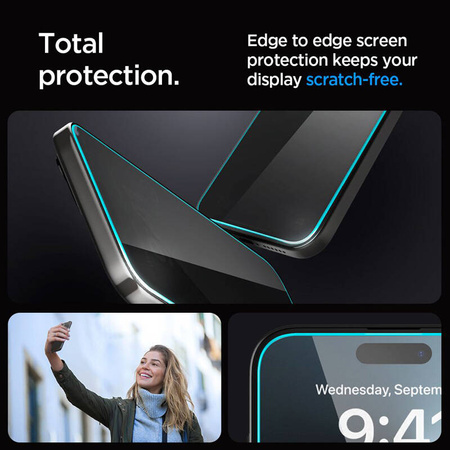 Spigen GLAS.TR EZ FIT Privacy - Szkło hartowane z filtrem prywatyzującym do iPhone 15 / 16 (AGL07121)