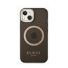 Guess Gold Outline Translucent MagSafe - Etui iPhone 13 (czarny) (GUHMP13MHTCMK)