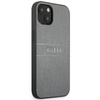 Guess Saffiano Metal Logo Stripes - Etui iPhone 13 mini (szary) (GUHCP13SPSASBGR)