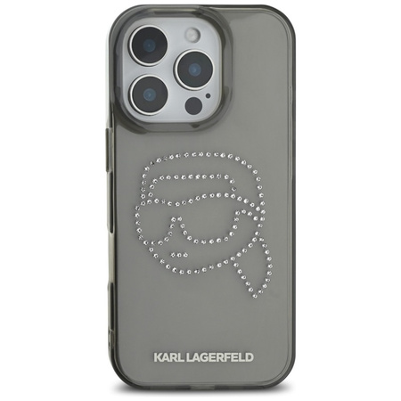 Karl Lagerfeld IML Rhinestones Karl Head - Etui do iPhone 16 Pro (czarny) (KLHCP16LHKHDCELK)