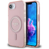 Guess IML Glitter Circle MagSafe - Etui do iPhone 16e (różowy) (GUHMPSE4HFGEREP)