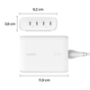 Belkin BoostCharge Pro - Ładowarka sieciowa Power Delivery, 4 porty USB-C, GaN, 200W - biała (WCH015VFWH)