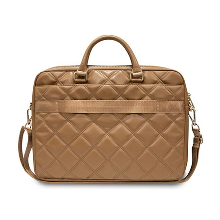 Guess Quilted 4G Computer Bag - Torba na notebooka 15" / 16" (brązowy) (GUCB15ZPSQSSGW)