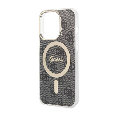 Guess 4G MagSafe - Etui iPhone 14 Pro (Czarny) (GUHMP14LH4STK)