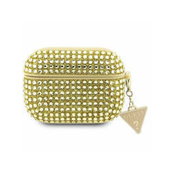 Guess Rhinestone Triangle Charm - Etui AirPods 1/2 gen (złoty) (GUA2HDGTPD)