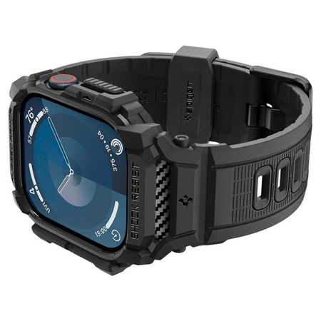 Spigen Rugged Armor Pro - Pasek z obudową do Apple Watch 10 42 mm (Matte Black) (ACS08591)