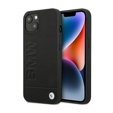 BMW Leather Hot Stamp – Etui iPhone 14 Plus (Czarny) (BMHCP14MSLLBK)