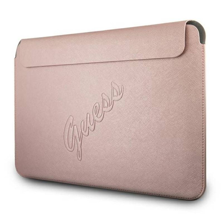 Guess Saffiano Script Computer Sleeve - Etui na notebooka 13" (różowy) (GUCS13PUSASPI)