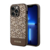 Guess GCube Stripes MagSafe - Etui iPhone 14 Pro Max (Brązowy) (GUHMP14XHGCFSEW)