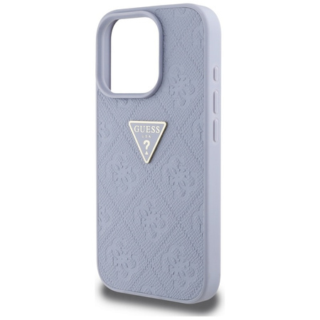 Guess Hot Stamp 4G Pattern Triangle Metal Logo - Etui do iPhone 16 Pro Max (fioletowy) (GUHCP16XPGP4STRU)