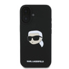 Karl Lagerfeld Silicone Karl Head Print MagSafe - Etui iPhone 16 (czarny) (KLHMP16SSKHPPLK)
