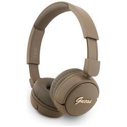 Guess Metal Logo Script - Bezprzewodowe słuchawki nauszne Bluetooth V5.3 (brązowy) (GUBHV6SCW)
