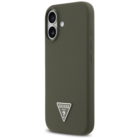 Guess Silicone Triangle Logo MagSafe - Etui iPhone 17 (khaki) (GUHMP17SSCTRLMA)