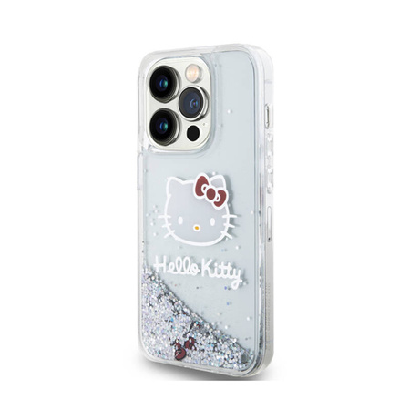 Hello Kitty Liquid Glitter Charms Kitty Head - Etui iPhone 14 Pro Max (srebrny) (HKHCP14XLIKHET)