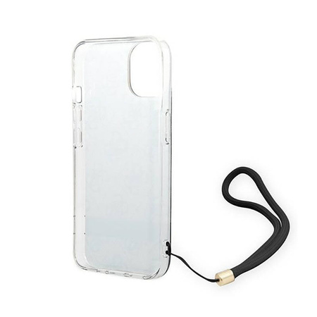 Guess 4G Print Cord - Etui ze smyczką iPhone 14 Plus (czarny) (GUOHCP14MH4STK)