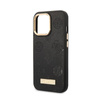 Guess Peony Logo Plate MagSafe - Etui iPhone 13 Pro (czarny) (GUHMP13LSAPSTK)