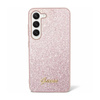 Guess Glitter Flakes Metal Logo Case - Etui Samsung Galaxy S24+ (różowy) (GUHCS24MHGGSHP)