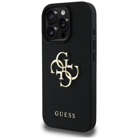 Guess Grained Big 4G Logo Small Classic Logo - Etui do iPhone 16 Pro Max (czarny) (GUHCP16XPGT4MBK)