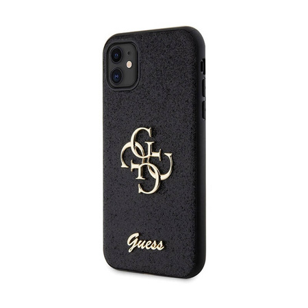Guess Glitter Script Big 4G - Etui iPhone 11 (czarny) (GUHCN61HG4SGK)