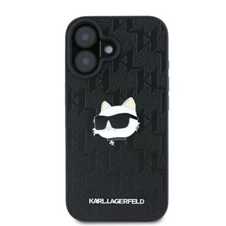 Karl Lagerfeld Monogram Choupette Head Pin - Etui iPhone 16 (czarny) (KLHCP16SPGKLCHPK)