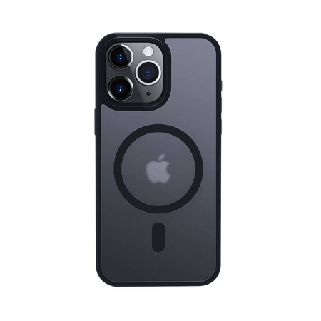 Crong Hybrid Frost MAG Cover - Etui iPhone 15 Pro MagSafe (granatowy) (CRG-HFM-IP1561P-BLUE)