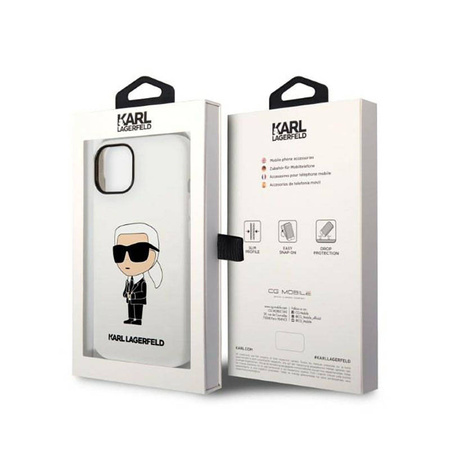 Karl Lagerfeld Silicone NFT Ikonik - Etui iPhone 14 Plus (biały) (KLHCP14MSNIKBCH)