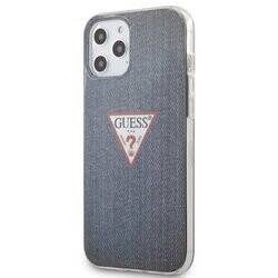 Guess Denim Triangle Dk - Etui iPhone 12 Pro Max (granatowy) (GUHCP12LPCUJULDB)