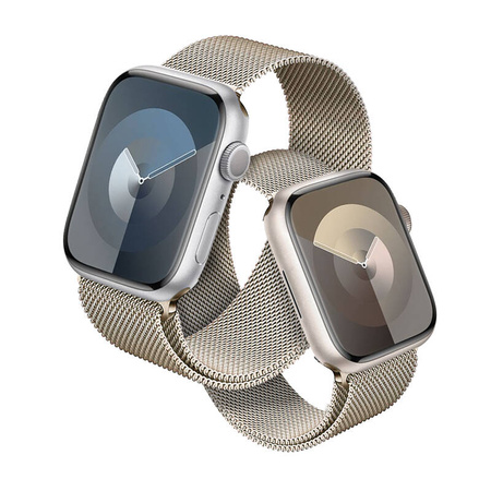 Crong Milano Steel – Pasek ze stali nierdzewnej do Apple Watch 44/45/46/49 mm (szampański) (CRG-44MST-CHP)